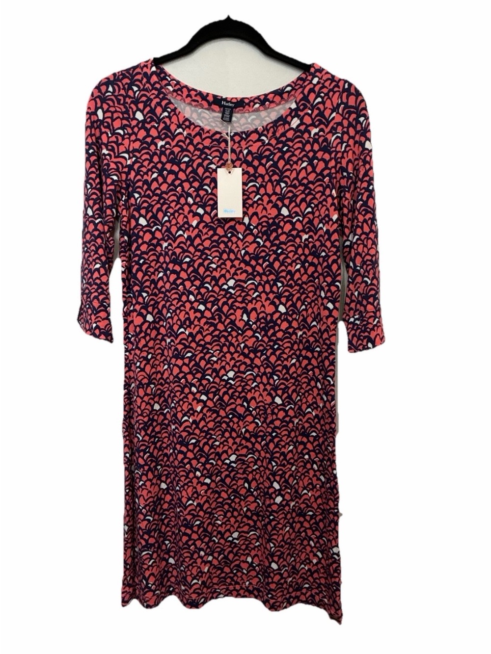 Hatley Coral & Navy Scoop Neck Lucy Dress NWT